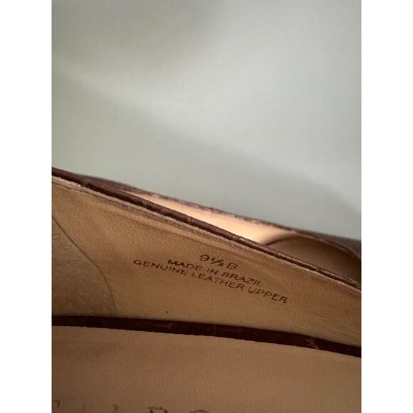 Talbots Womens Brown Round Toe Slip On Stiletto Pump Heels Size 9.5 B Metallic - Picture 5 of 8